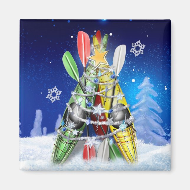 The Kayak Christmas Tree Magnet (Front)