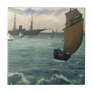 The "Kearsarge" at Boulogne Edouard Manet Fine Art Tile
