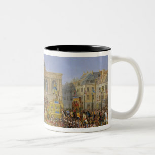 The Kermesse at Saint-Omer in 1846 Two-Tone Coffee Mug