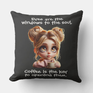 The Key Is Coffee Throw Pillow