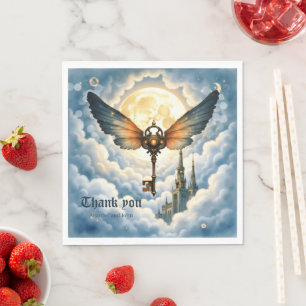 The Key of Eternity – Steampunk Wings  Napkin