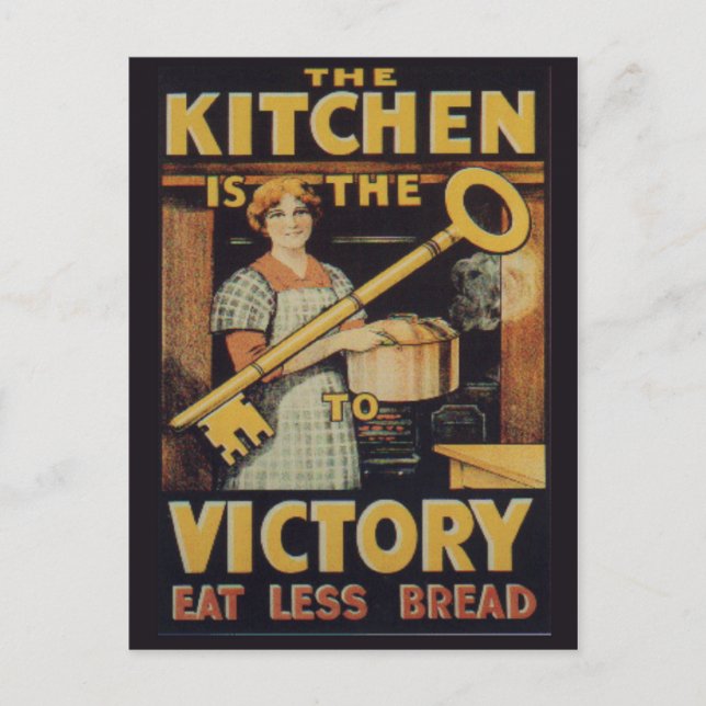 The Key to Victory; Eat less bread Postcard (Front)
