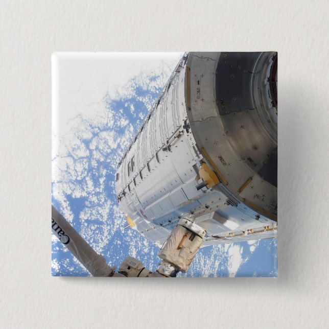 The Kibo Japanese Pressurized Module 2 Inch Square Button (Front)