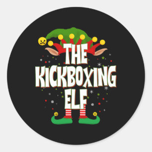 The Kickboxing Elf Christmas Classic Round Sticker