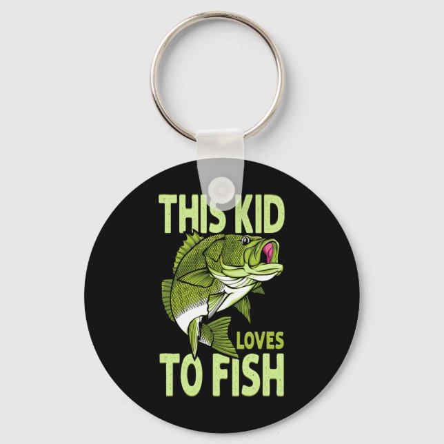 The Kid Loves To Fish Fishing Kid  Keychain (Front)
