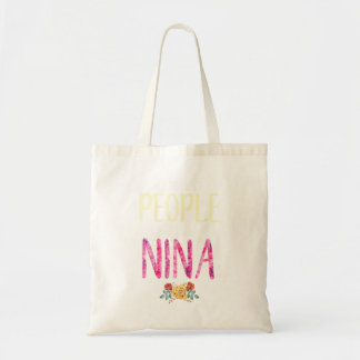 The Kids Call Me Nina Floral Flowers Tote Bag