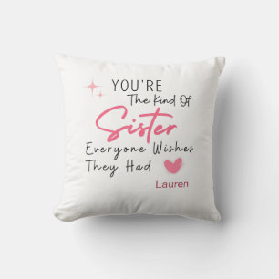 The Kind of Sister Throw Pillow - Personalized Gif