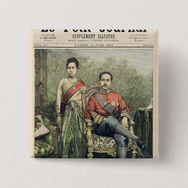 The King and Queen of Siam 2 Inch Square Button (Front)