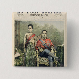 The King and Queen of Siam 2 Inch Square Button