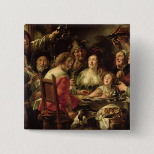 The King Drinks 2 Inch Square Button