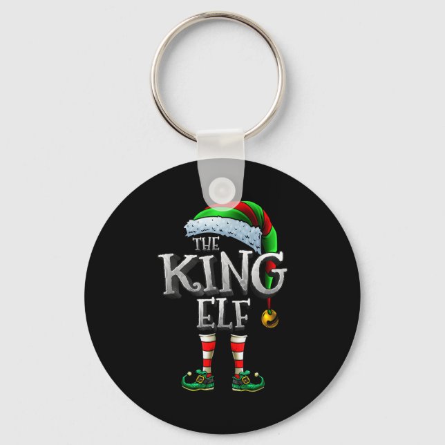 The King Elf Shirt Matching Family King Christmas  Keychain (Front)
