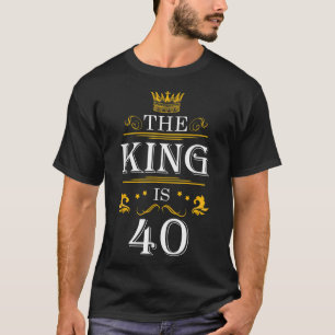 The King Is 40 Funny 40th Birthday Party Drink Bee T-Shirt