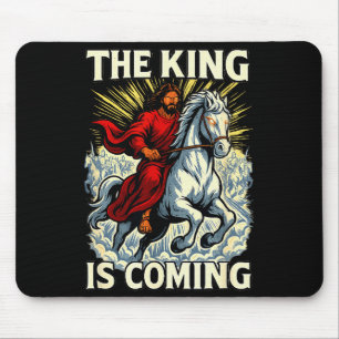 The King Is Coming Revelation Bold Christian Art Mouse Pad