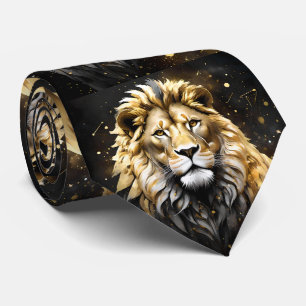 The King: Majestic Gold And Grey Male Lion, Tie
