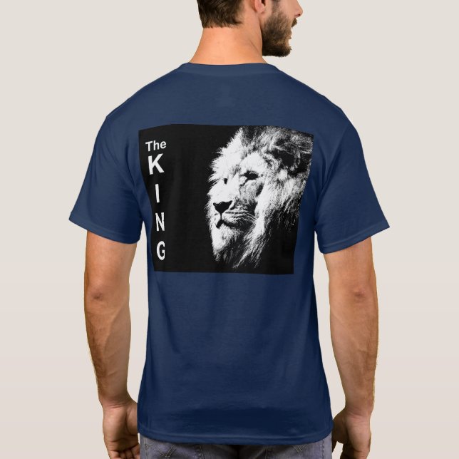 The King Modern Pop Art Lion Head Back Print Men's T-Shirt (Back)