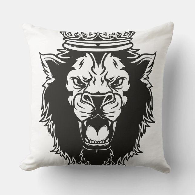 the king of animals throw pillow (Front)