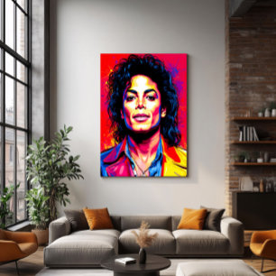 The King of Pop in Electric Colors Poster