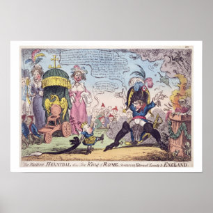 The King of Rome, 1814 - cartoon showing Napoleon Poster