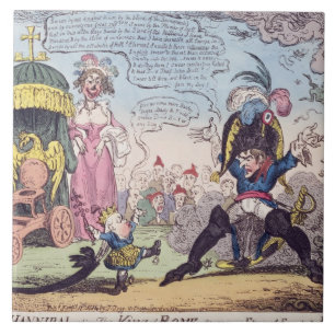 The King of Rome, 1814 - cartoon showing Napoleon Tile
