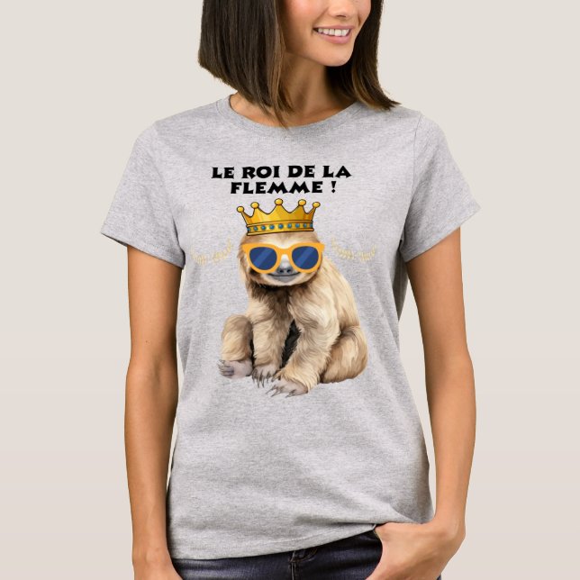 The King of Slacking – Lazy Monkey Illustration T-Shirt (Front)