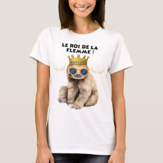 The King of Slacking – Lazy Monkey Illustration T-Shirt