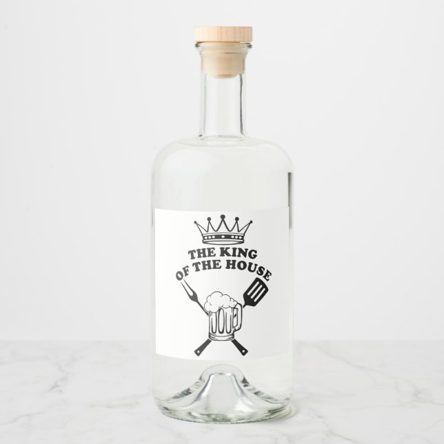 The King of the House Liquor Bottle Label (Front)