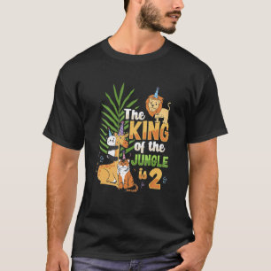The king of the jungle is 2 Birthday Zoo Animal ki T-Shirt