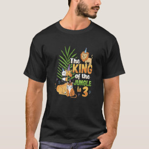The king of the jungle is 3 Birthday Zoo Animal ki T-Shirt