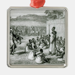 The King of Uganda Reviewing Colonel Metal Ornament