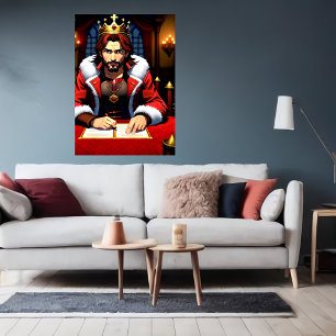 The King signing paper AI Art Poster