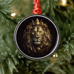 The King! The Not-So-Cowardly Lion of Oz Metal Ornament