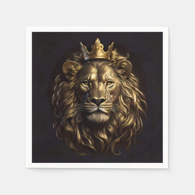 The King! The Not-So-Cowardly Lion of Oz Napkin (Front)