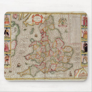 The Kingdome of England, engraved by Jodocus Mouse Pad