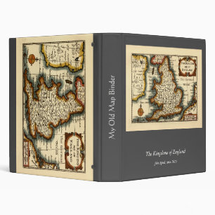 The Kingdome of England Old Antiquarian Atlas Map Binder