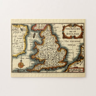 The Kingdome of England Old Antiquarian Atlas Map Jigsaw Puzzle