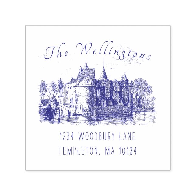 The King's Elegant Castle Return Address Self-inking Stamp (Design)