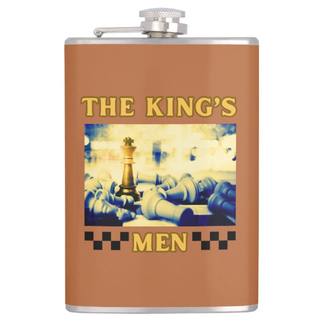 The King's Men Chess Player Hip Flask (Front)
