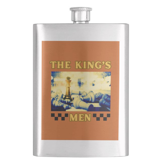 The King's Men Chess Player Hip Flask (Front)