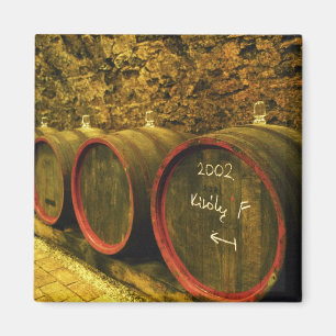 The Kiralyudvar winery: Barrels with Tokaj wine Magnet
