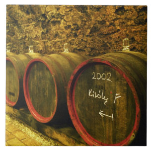 The Kiralyudvar winery: Barrels with Tokaj wine Tile