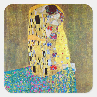 The Kiss 2 by Gustav Klimt Square Sticker