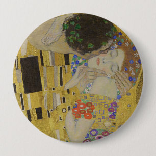 The Kiss, Art Nouveau Oil Painting, Gustav Klimt 4 Inch Round Button