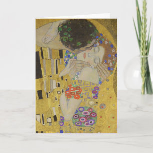 The Kiss, Art Nouveau Oil Painting, Gustav Klimt Card
