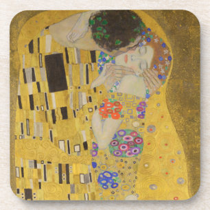 The Kiss, Art Nouveau Oil Painting, Gustav Klimt Coaster