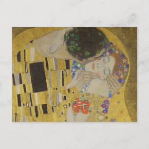 The Kiss, Art Nouveau Oil Painting, Gustav Klimt Postcard