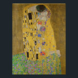 The Kiss, Art Nouveau Oil Painting, Gustav Klimt Poster<br><div class="desc">oil on canvas 1907-1908 abstract Art Nouveau portrait depicting a romantic kiss between a man and a woman the man and woman are decorated with a geometric pattern of yellow black and white rectangles and psychedelic trippy swirls, and colorful polka dots respectively. the couple are kneeling on a bed of...</div>