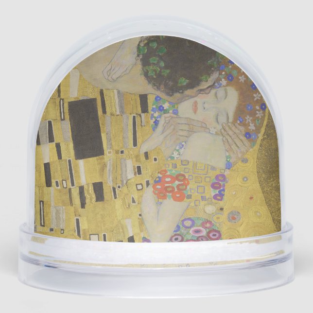 The Kiss, Art Nouveau Oil Painting, Gustav Klimt Snowglobe (Front)