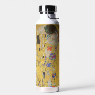The Kiss, Art Nouveau Oil Painting, Gustav Klimt Water Bottle