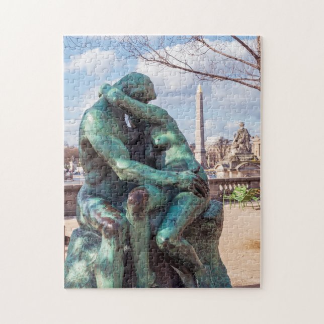 The Kiss by Auguste Rodin at the Tuileries, Paris Jigsaw Puzzle (Vertical)