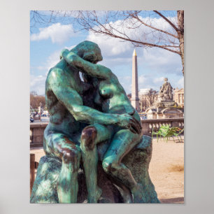 The Kiss by Auguste Rodin at the Tuileries, Paris Poster
